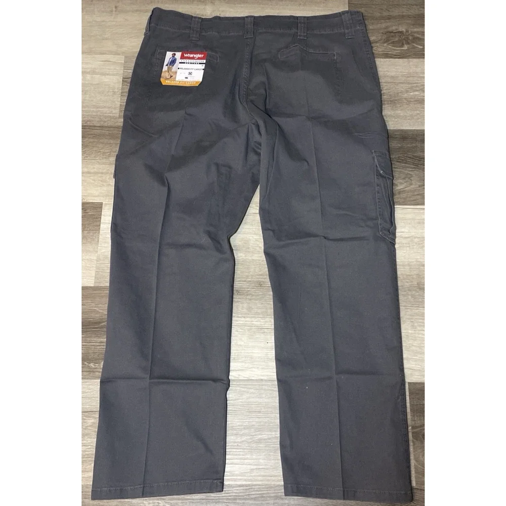 Men's Wrangler Cargo Pants Relaxed Fit Gray Five Star Heritage NEW 32x34